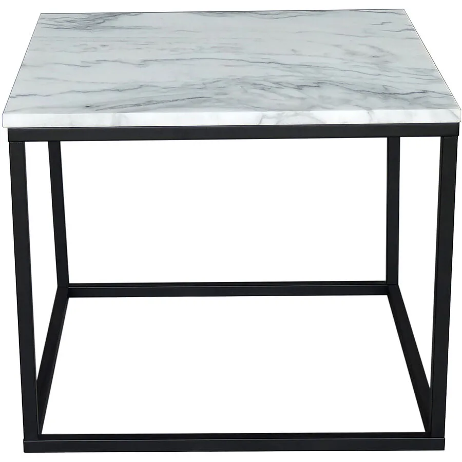 Salontisch Jannis weiss, schwarz Marmor/Metall B 60 T 60 cm