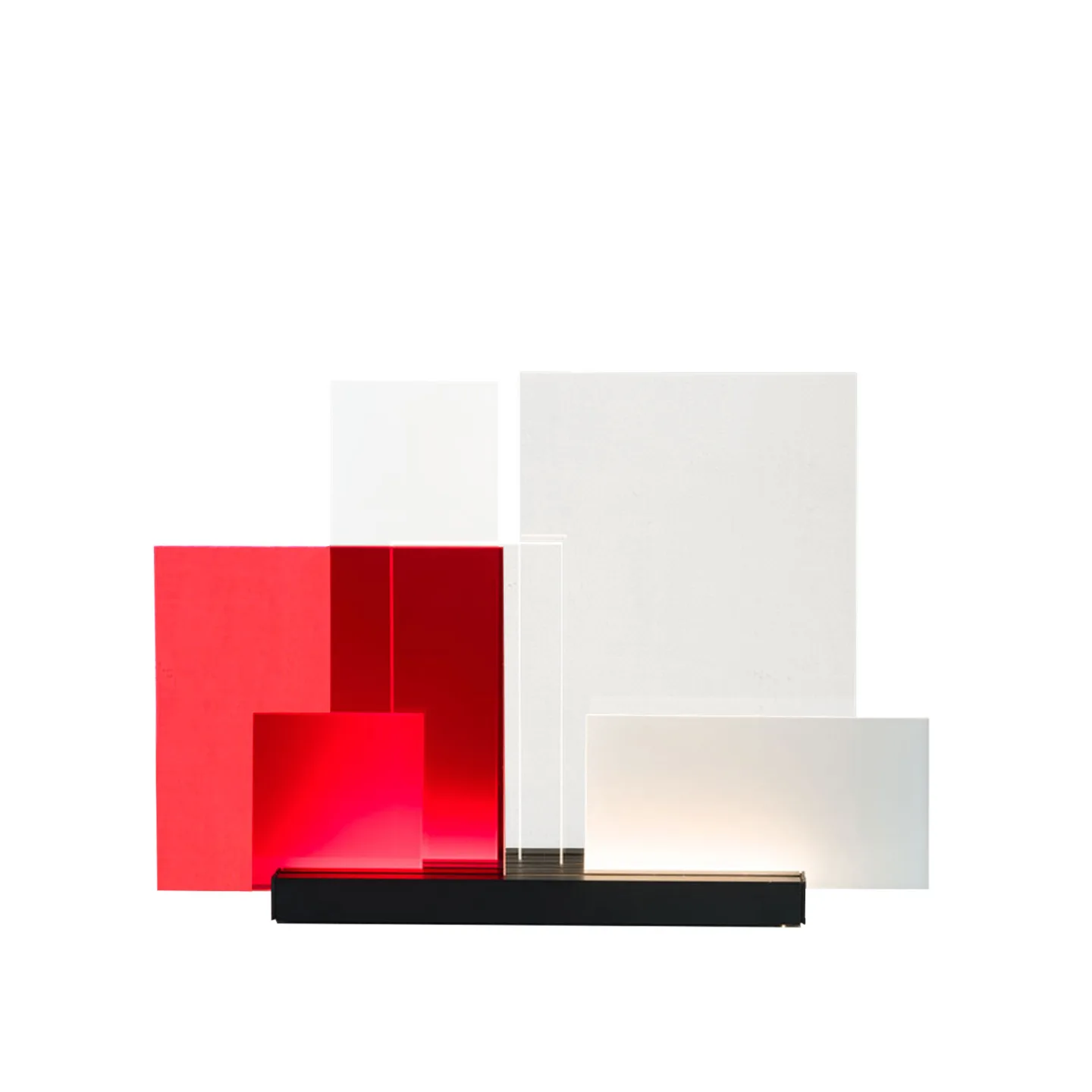 Nemo Lighting - On Lines, LED 2700K, Black Base/Diffusers Neutral + Red - Bordslampor - Jean Nouvel - Flerfärgad