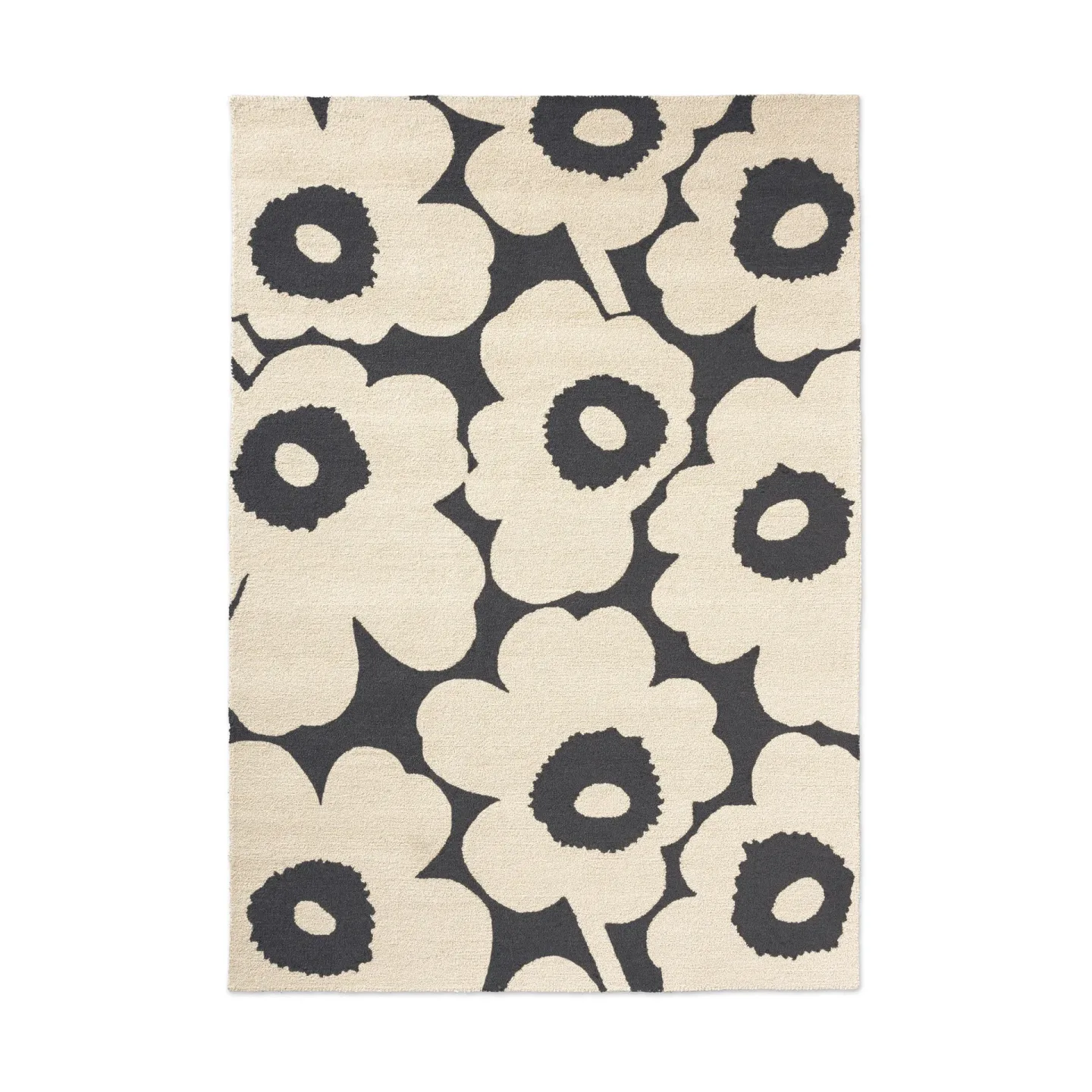 Marimekko Unikko Outdoor-Teppich Charcoal-white, 250x350 cm