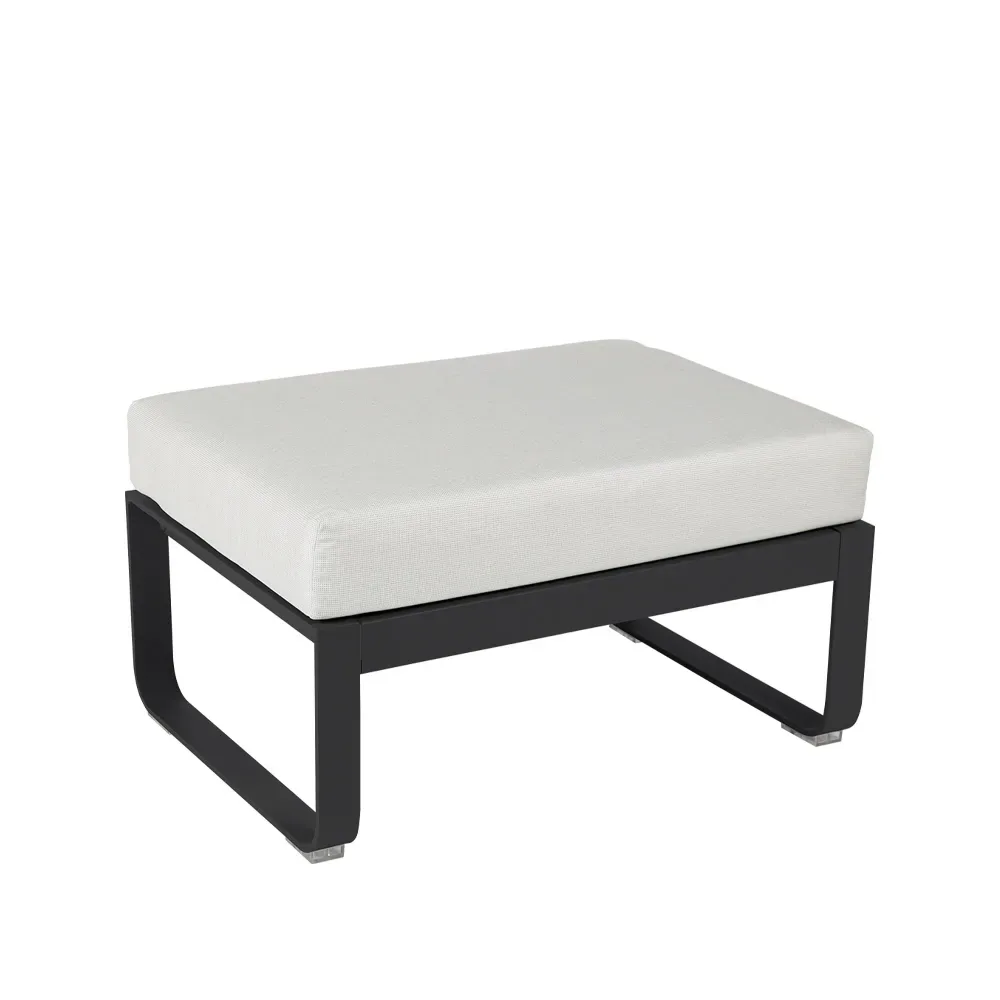 Fermob Bellevie 1-sits fotpall Anthracite (grå), off-white dyna