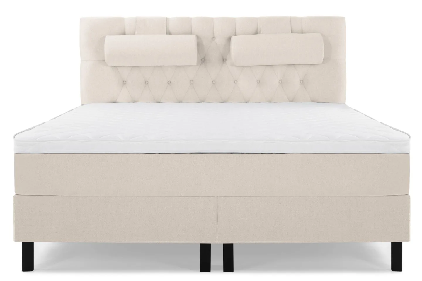 Lucky Komplett Sängpaket 180x200 Skum Diamant Sänggavel - Nackkudde Stor Beige