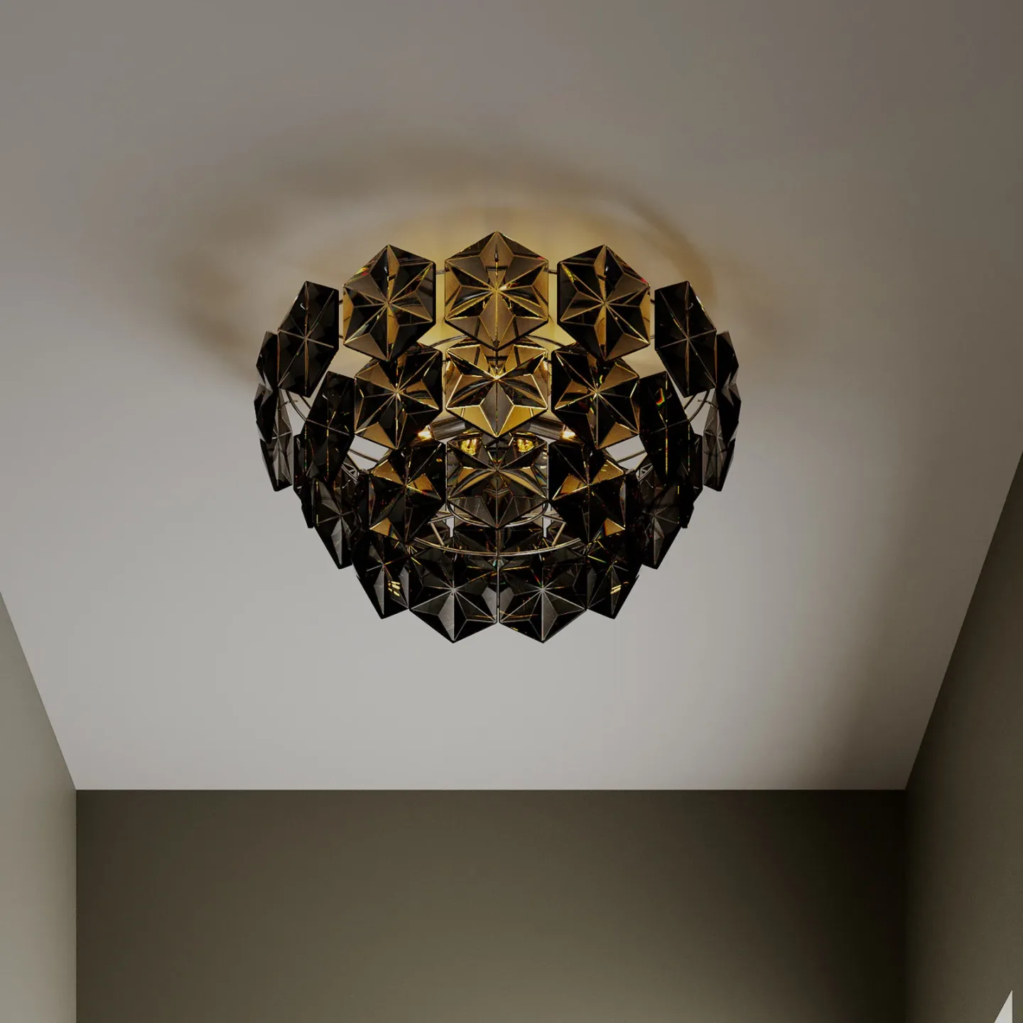 Monarque Deckenleuchte Chrome/Black - By Rydéns - Wohnzimmer - Design - Kunststoff - Rund