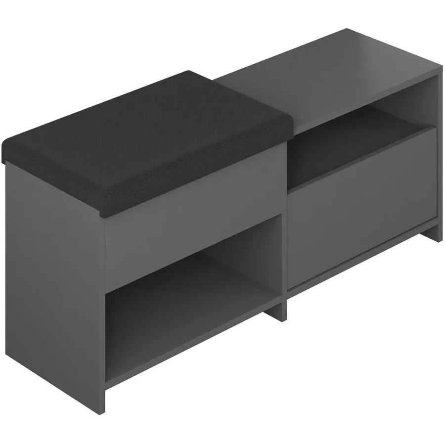 Schuhschrank Yemek anthrazit Melaminbeschichtete Spanplatte B 120.3 H 51 cm