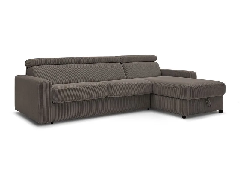 Ecksofa BOBOCHIC MONACO Cord-Stoff taupe