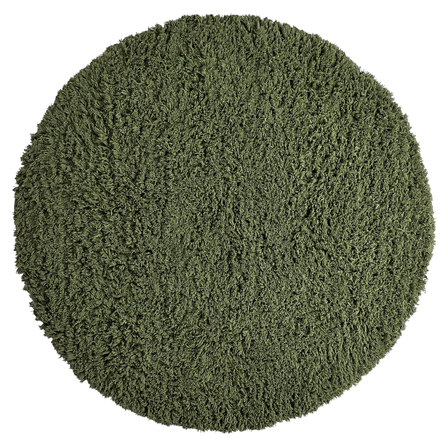 Rundt teppe - Fassale Hand Woven Wool Shaggy (mosegrønn) (Størrelse: Ø 200 cm)
