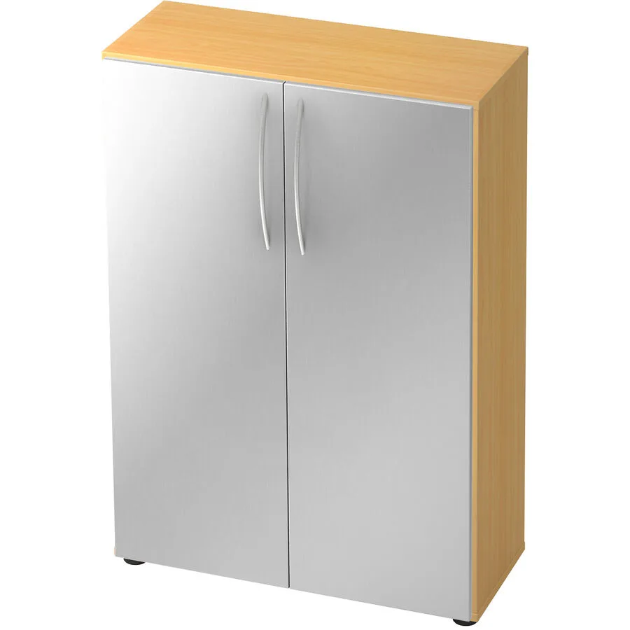 Schrank Office Silber, Buche Dekor Holzwerkstoff B 80 cm H 114.4 cm
