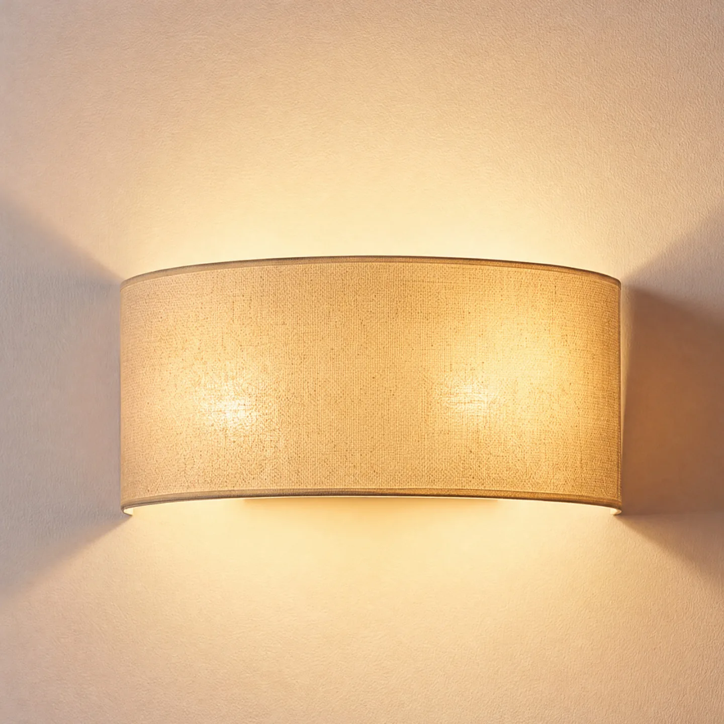 Nature Wandlampe creme Breite 40cm, Textil, up/down - Duolla - Wohnzimmer - Boho - Stoff / Textil - Mehrflammig