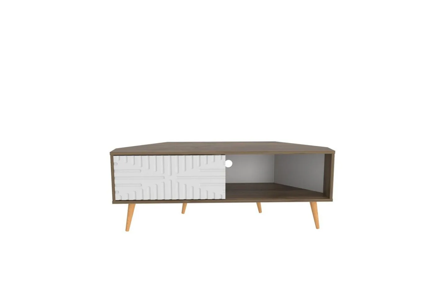 Abbas Tv-bänk 140 cm - Valnöt/Vit
