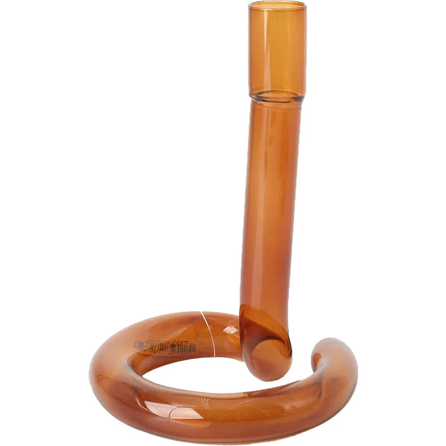 Kerzenständer Glas H17cm orange