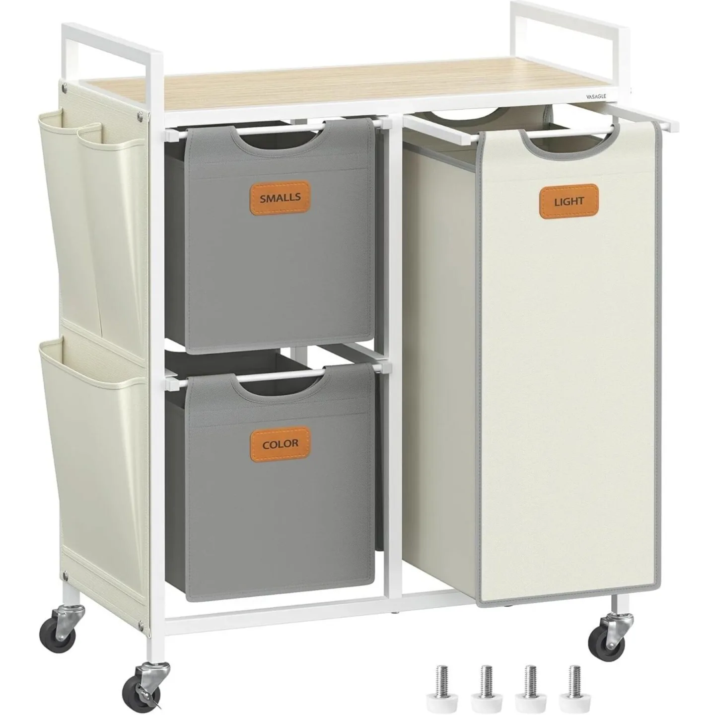 Wäschekorb VASAGLE Beige, Grau 100 l - Wäschekorb