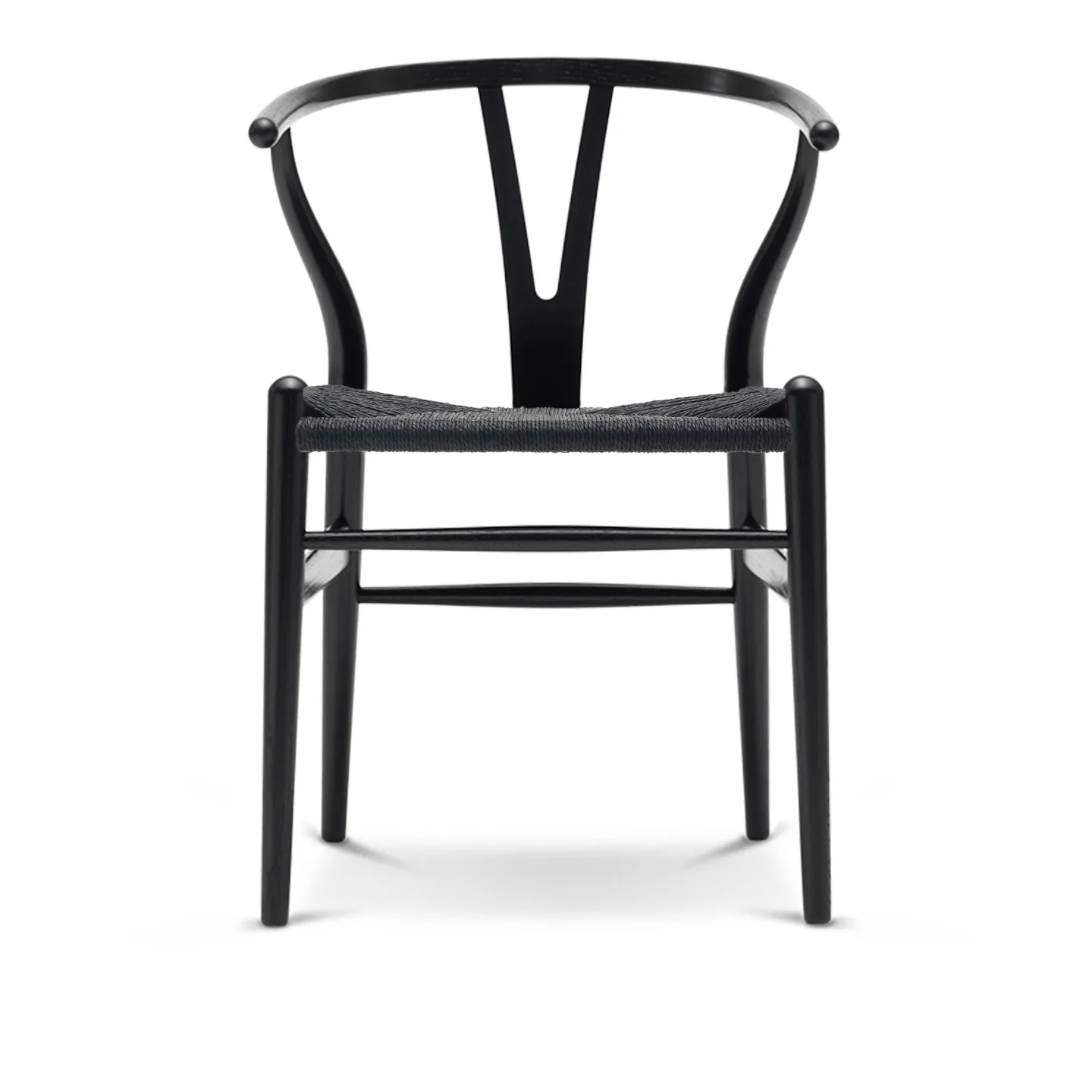 Carl Hansen - CH24 Y-Stolen Ek/ Snöre Svart Svartlackerad - Matstolar - Hans J. Wegner - Svart - Papper/Trä