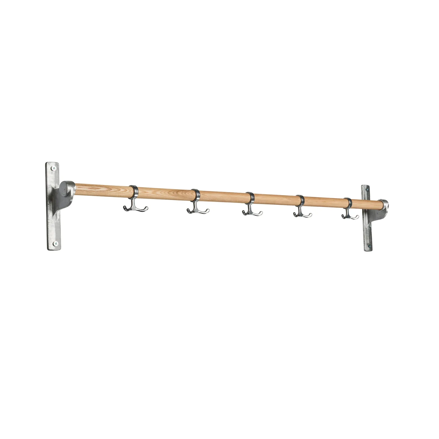 Essem Design - Nostalgi Kroklist Grund Ask/Aluminium, 100 cm - Klädhängare - Gunnar Bolin - Silver,Träfärgad