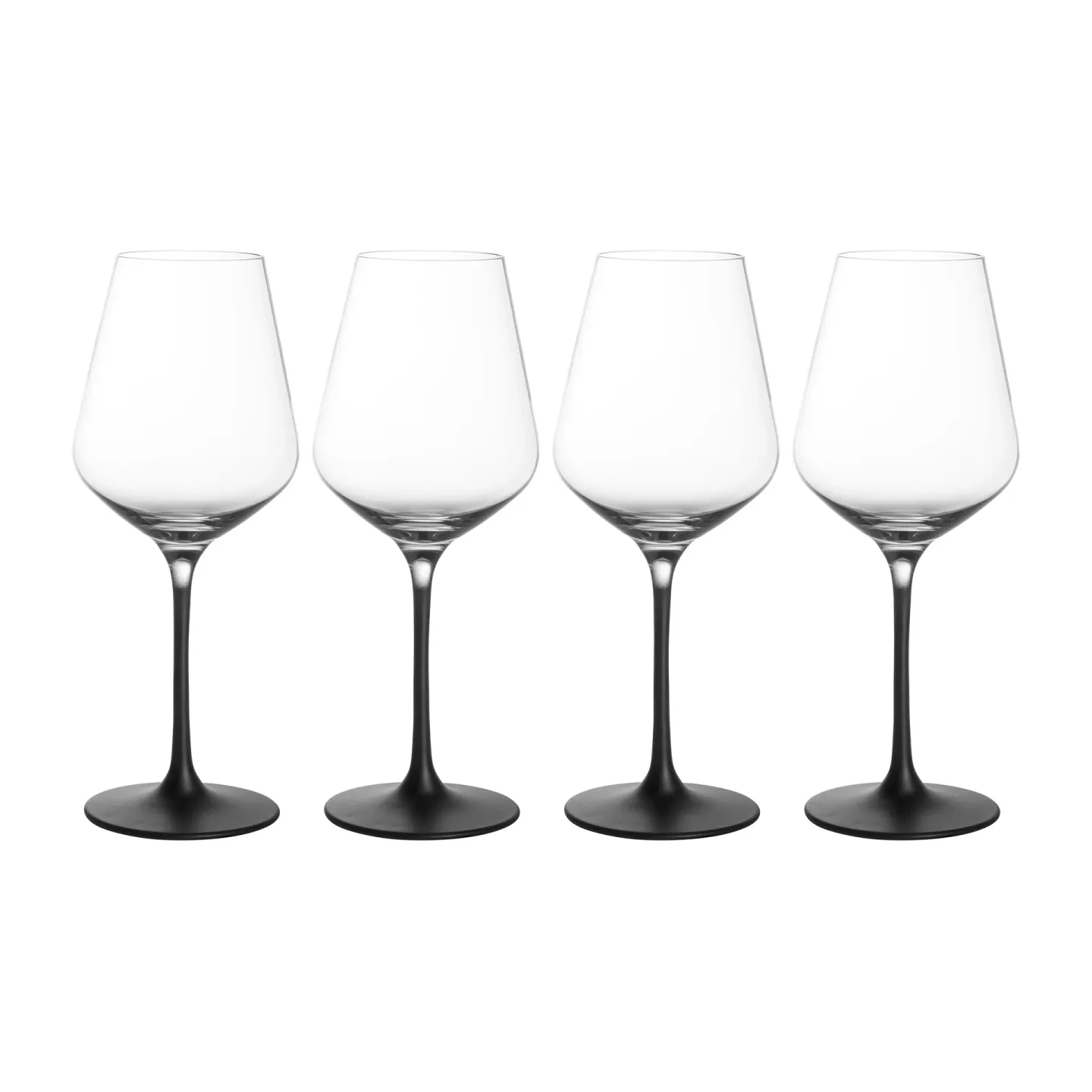 Villeroy & Boch Manufacture Rock Weißweinglas 38cl 4er Pack Klar-schwarz