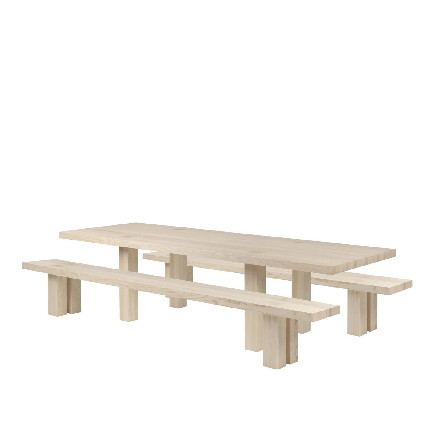 HEM - Max Table + Benches 300 cm - Ash - Matbord - Max Lamb - Träfärgad - Trä