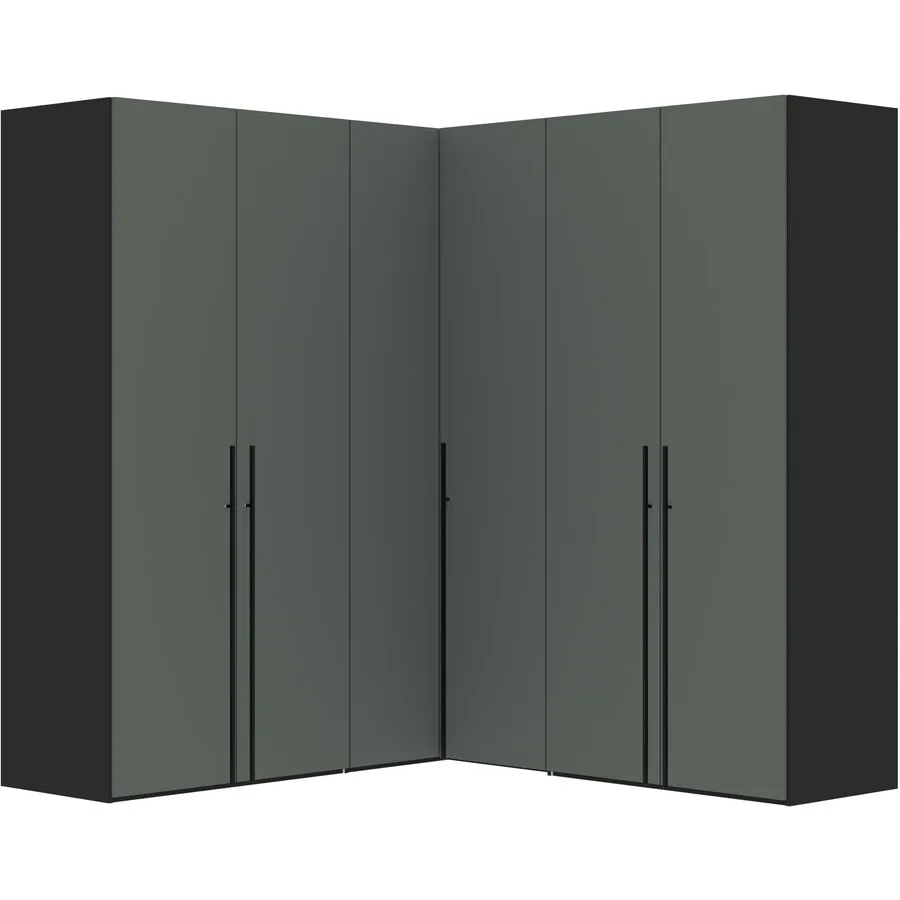 Kleiderschrank Arena Drehtüren dunkelgrün Holzwerkstoff B 208.3 cm - Schweizer Möbelhersteller