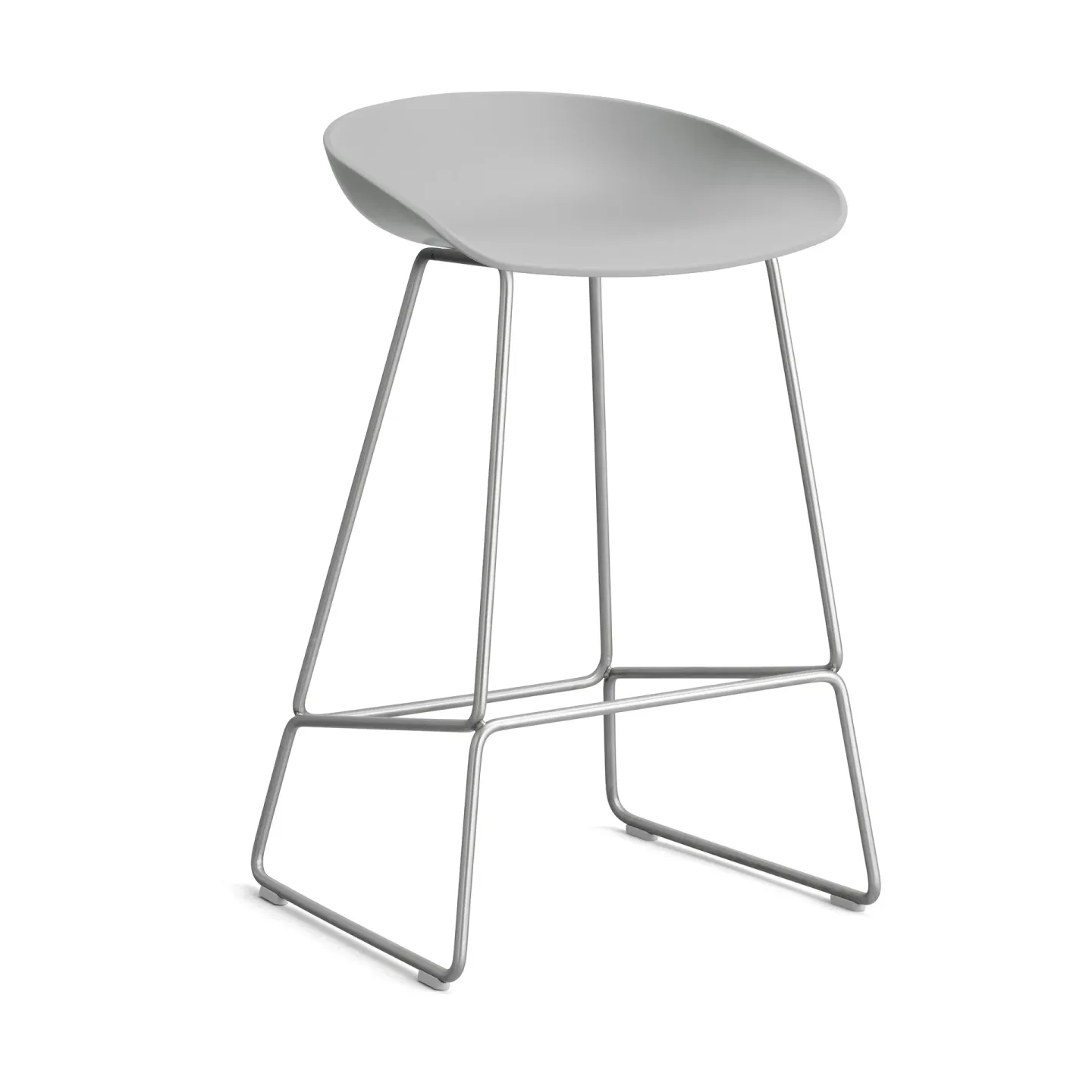HAY About a Stool 38 Low Barhocker 2.0 Concrete grey-Edelstahlgestell