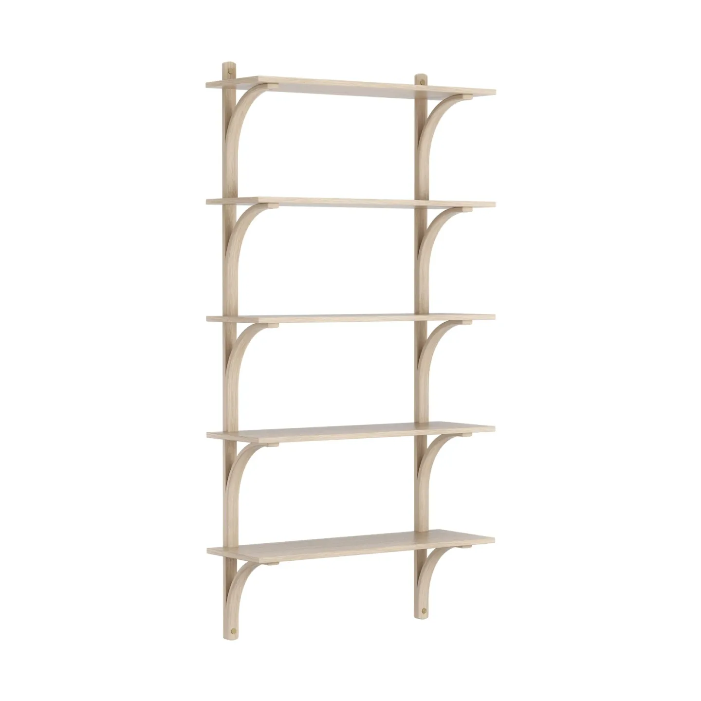 Swedese Levi hylla 5 hyllplan Vitpigmenterad ek-mässing, 90 cm
