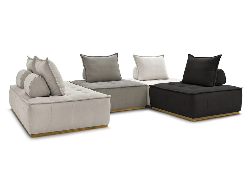 Wohnlandschaft BOBOCHIC ELISA Stoff mit Textur mehrfarbig