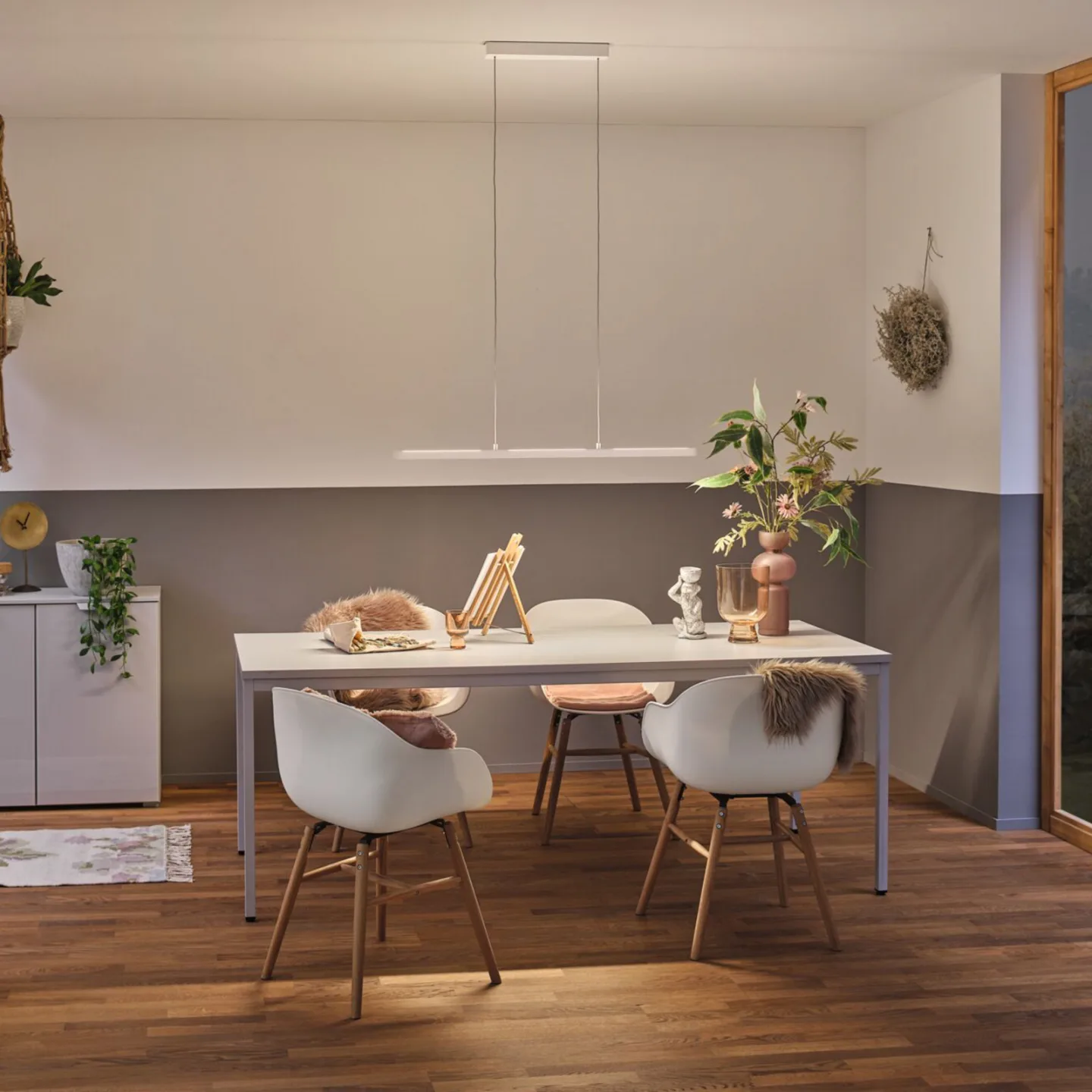 Lento LED-Pendelleuchte, weiß, 100cm up/down, dim. - Paulmann - Wohnzimmer - Modern - Aluminium - Einflammig
