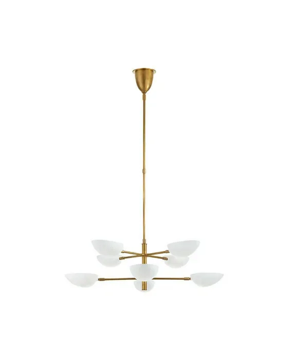 Graphic Large Two-Tier Chandelier Antique Brass