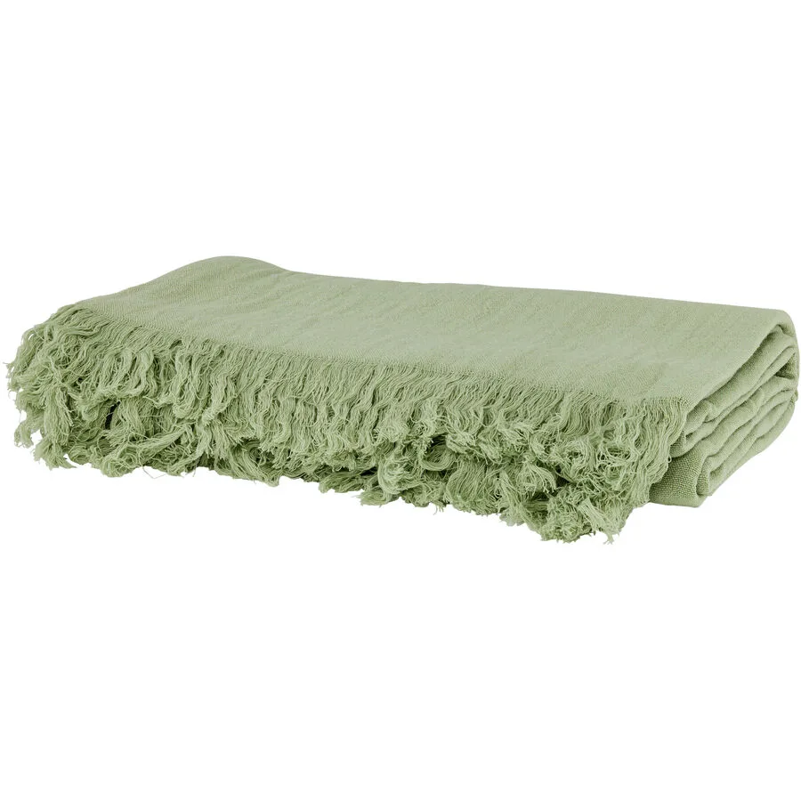 Wohndecke Leni Salbei 100% Baumwolle 150 x 200 cm