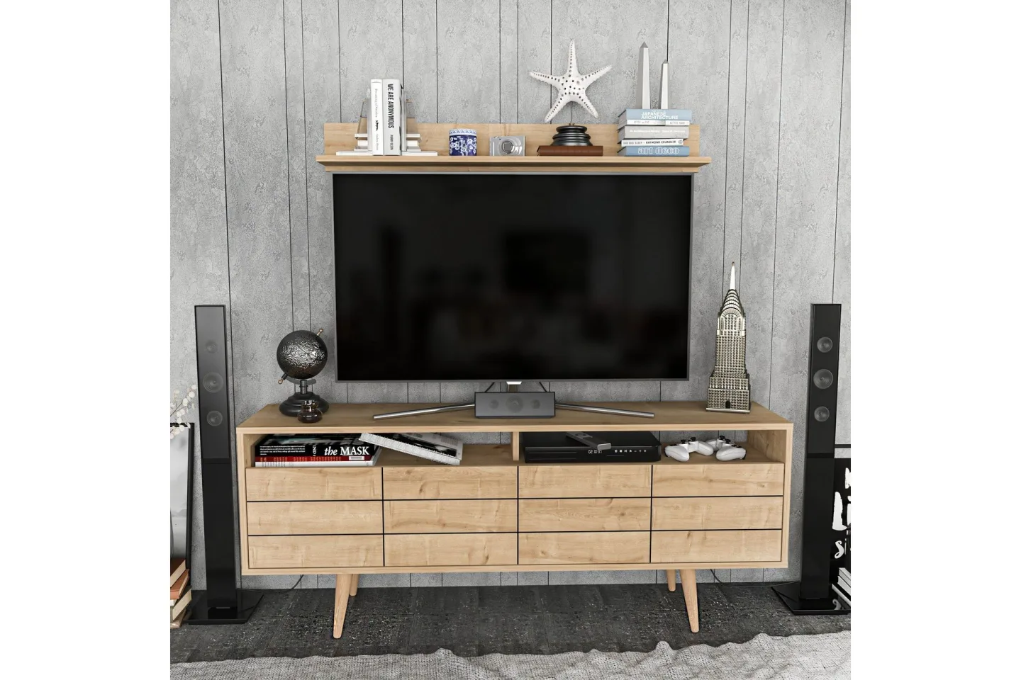 Andifli Tv-möbelset 160x64,5 cm - Blå