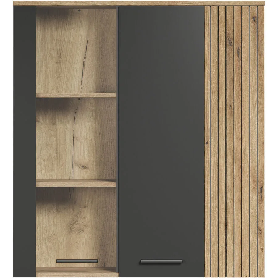Vitrine Baldwin anthrazit Holzwerkstoff B 90 H 99 cm