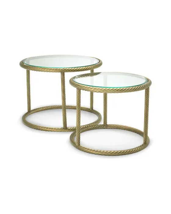 Addison Side Table Antique Brass 2-set