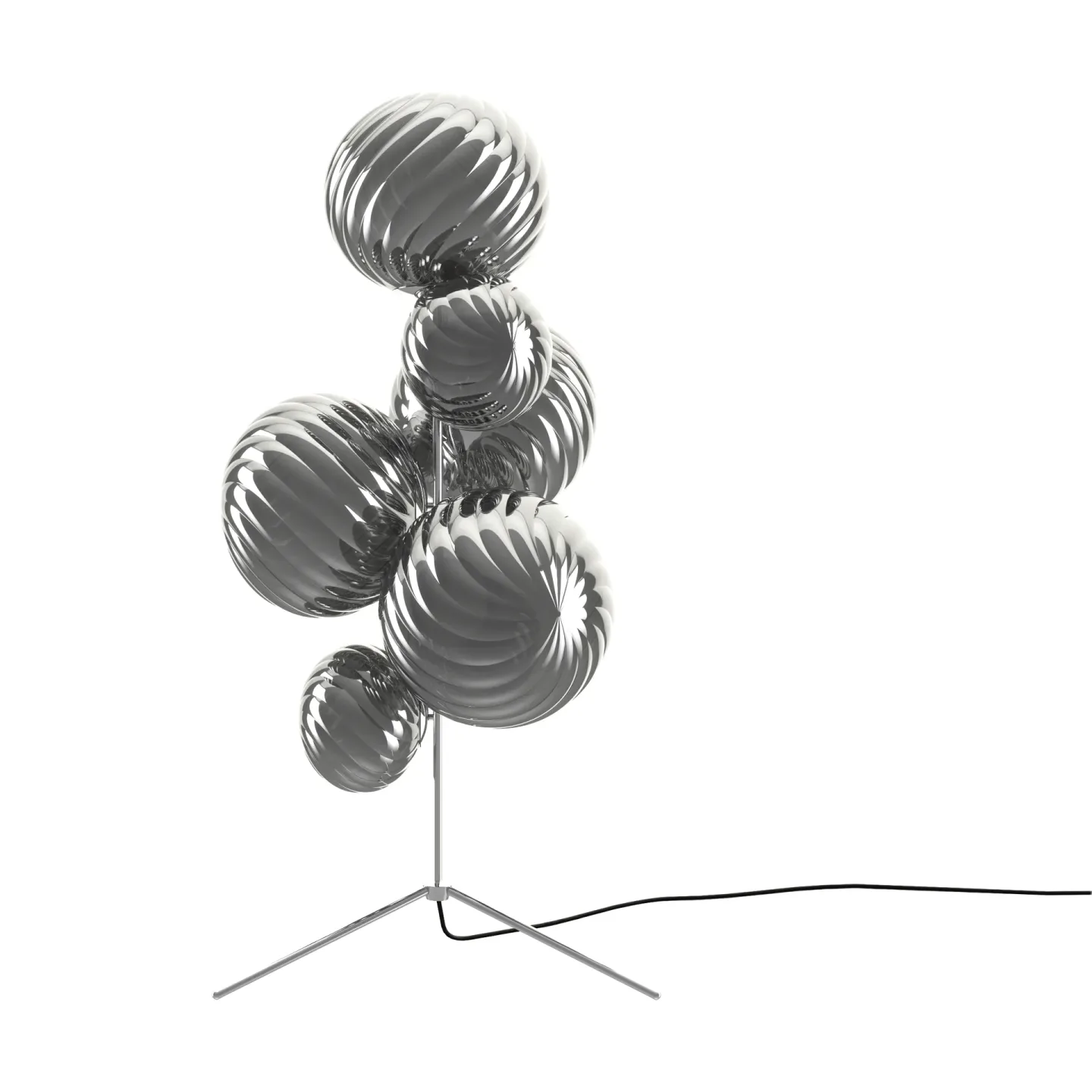 Tom Dixon Whirl chandelier golvlampa Silver