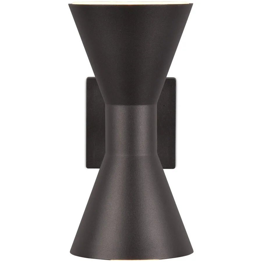 Wandlampe Ardas Schwarz Aluminium 10 cm 20 cm - Farbe: Schwarz matt