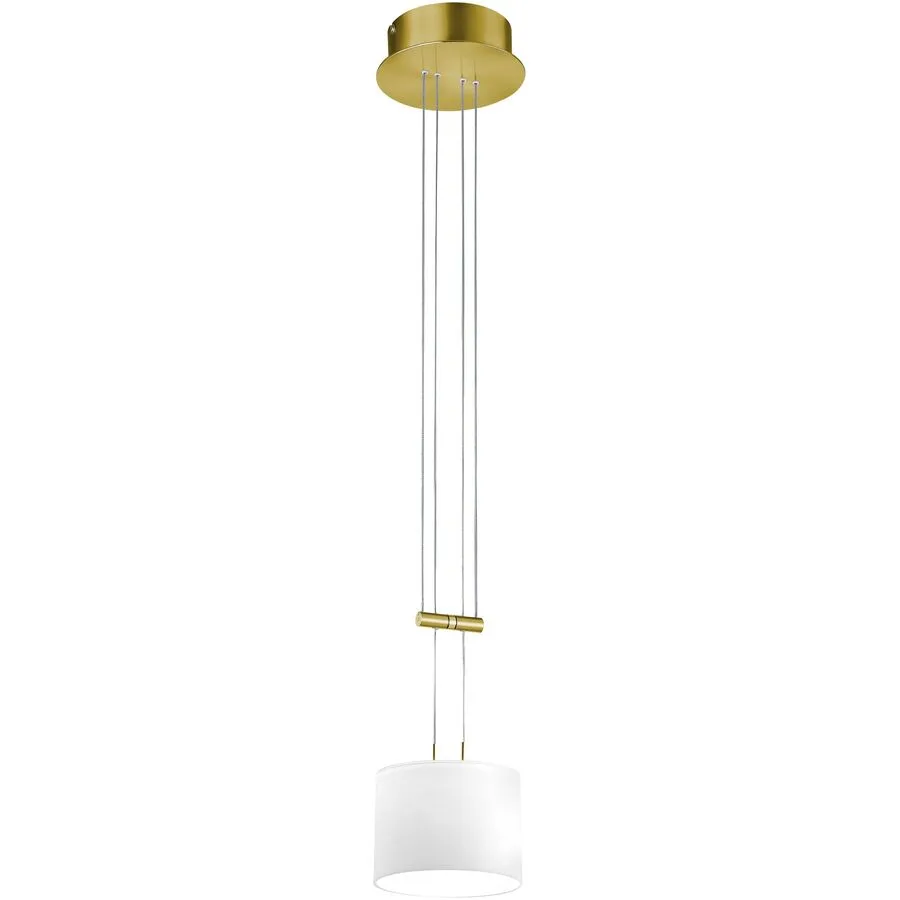 Designer-Pendellampe Bankamp Grazia Messing matt 1-flammig dimmbar D 16 cm - Farbe: Messing matt mit blank abgesetzt - LED - Lichtfarbe: Extra