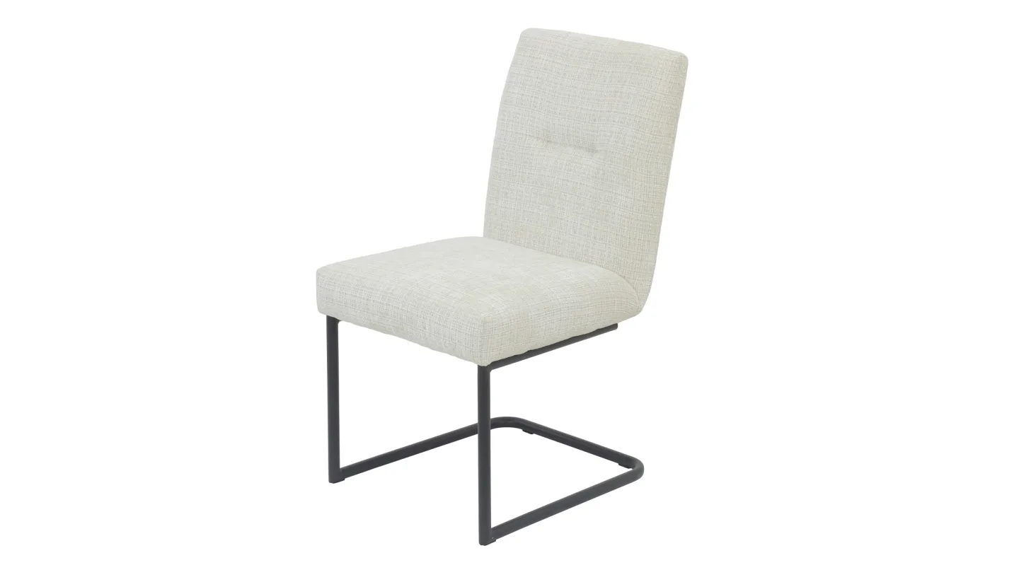 Moderner Schwingstuhl in grau-beige aus Webstoff - CLEO