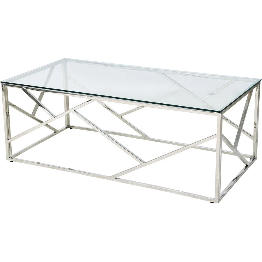 Salontisch Moldura Silber Metall 120 cm