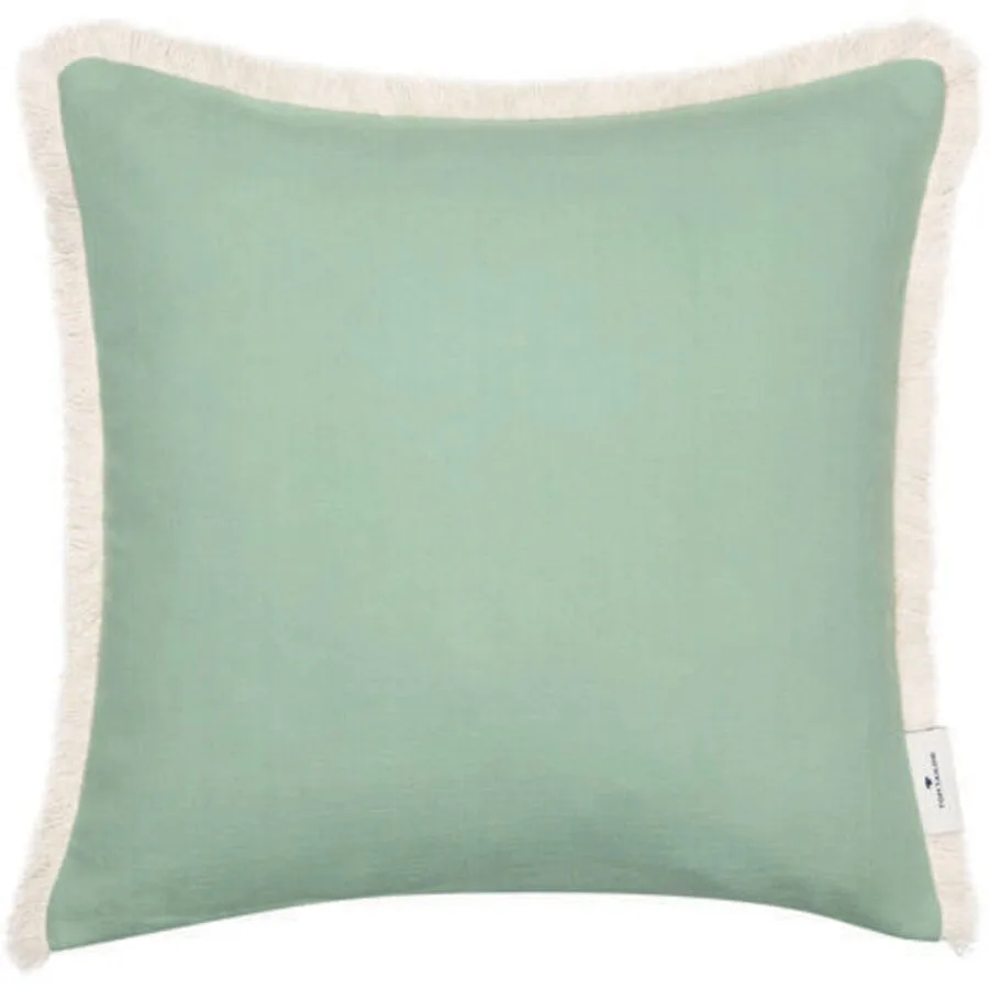 Tom Tailor Zierkissenbezug Fringed Cotton Salbei Baumwolle B 40 T 40 cm