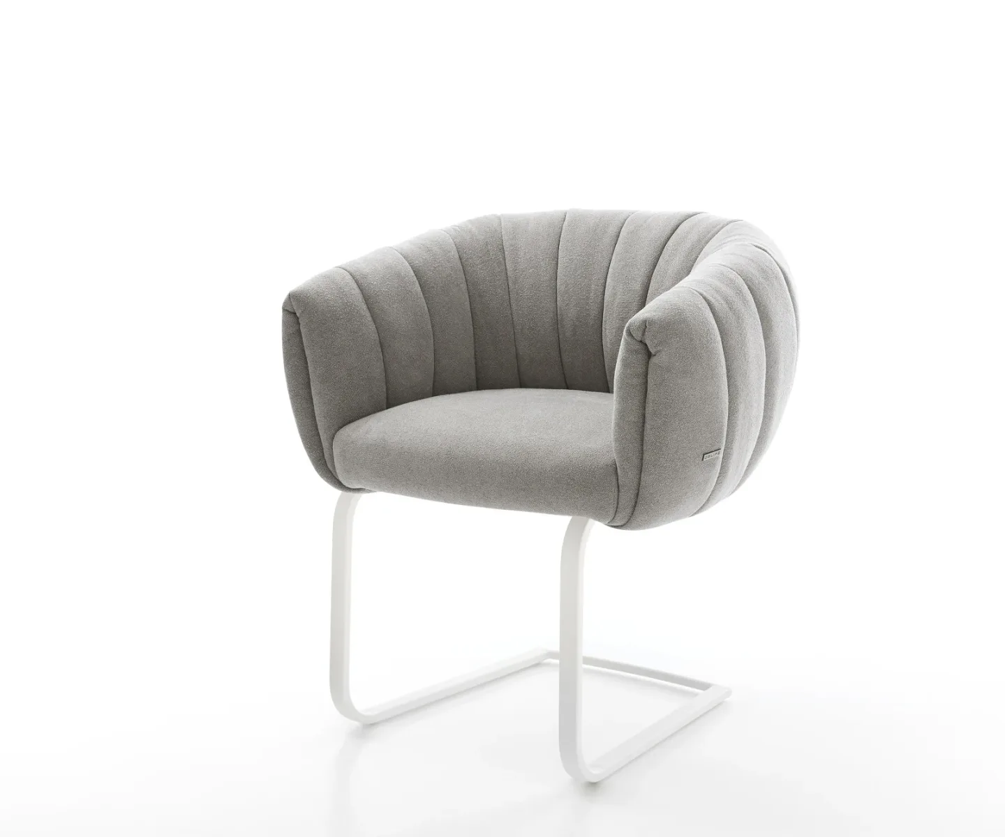 Freischwinger Jada-Flex Strukturstoff Soft Grau Freischwinger flach Weiß Taschenfederkern