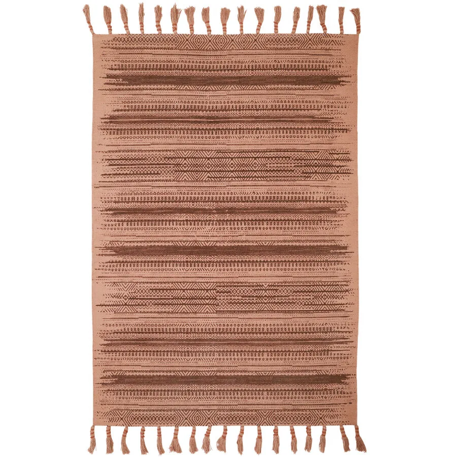 Kinderteppich Dagny rosa Baumwolle 100 x 150 cm