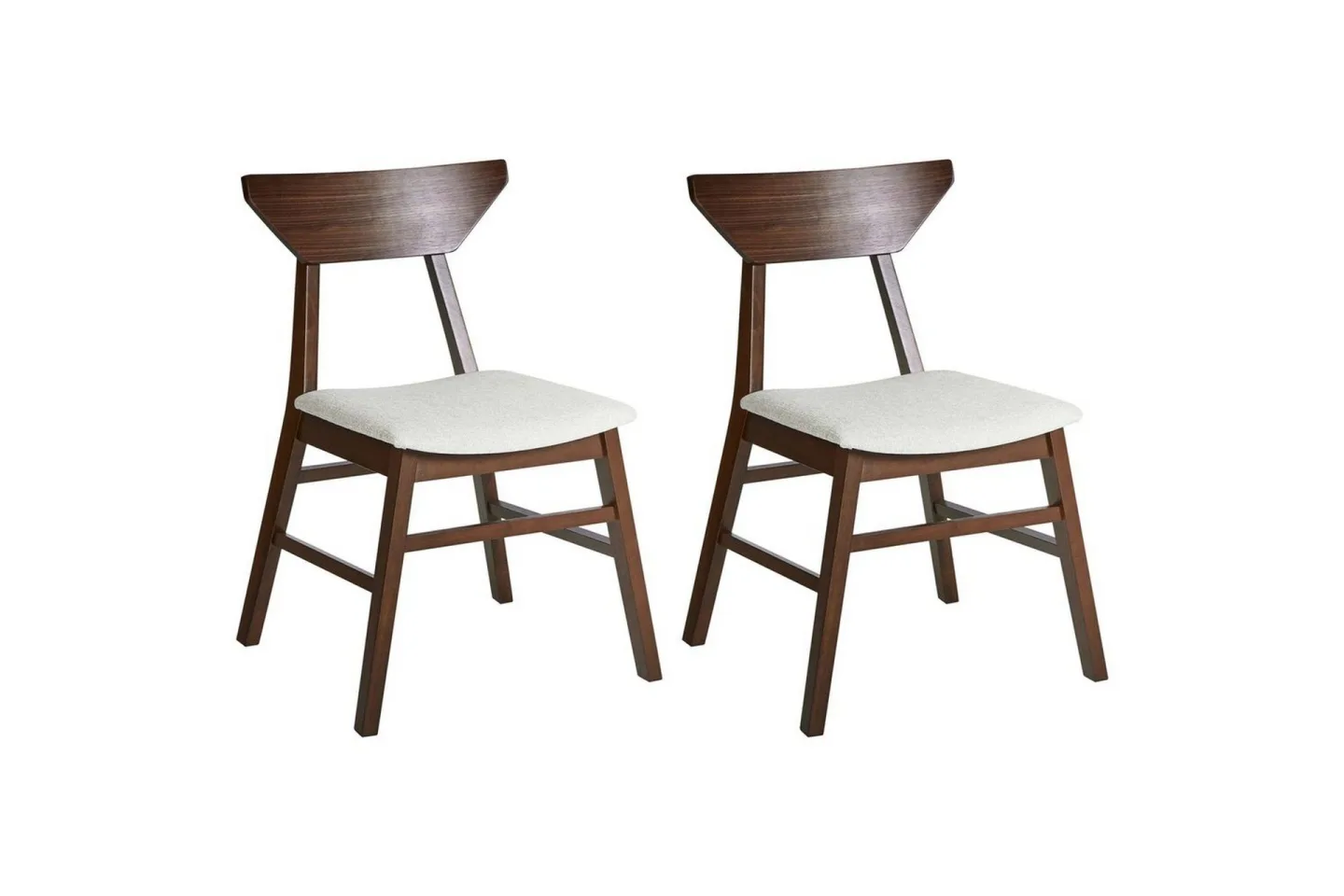 Set med 2 matstolar Hopkins - Brun, Beige
