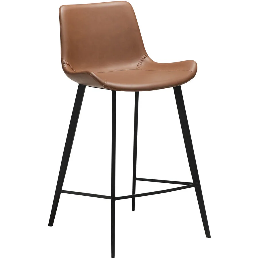 DAN-FORM Barhocker 2er-Set Hype cognac, schwarz Kunstleder, Metall H 88 cm