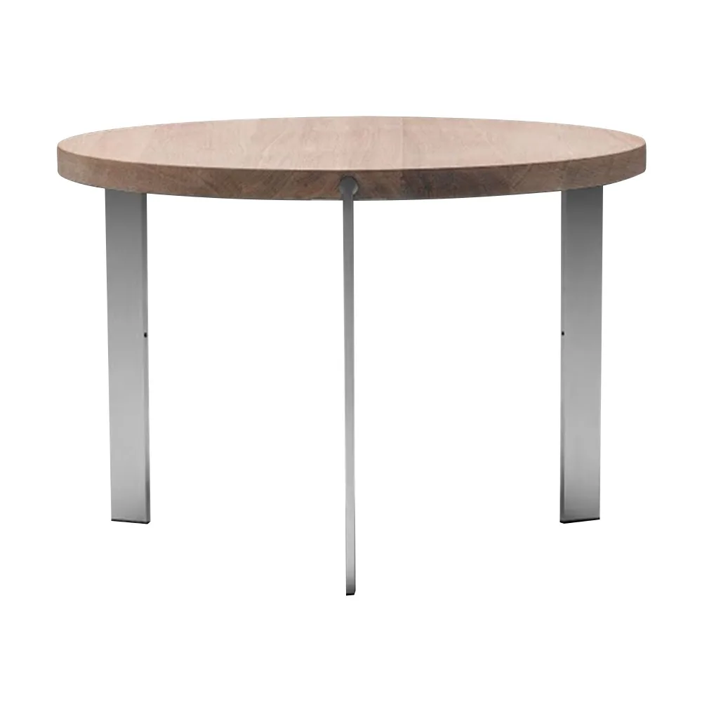 Naver Collection - AK 910 Sidobord, Höjd 45 cm, Skiva i Oljad valnöt, Utan glashylla, Ben i rostfritt stål - Sidobord - Nissen & Gehl - Träfärgad - Metall/Trä