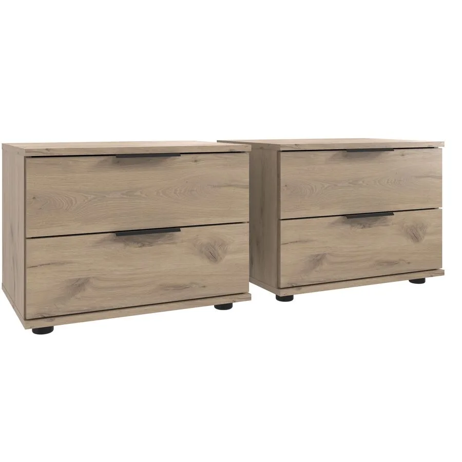 Nachttisch 2er-Set Metaa Eiche Nachbildung Holzwerkstoff B 104 H 40 cm