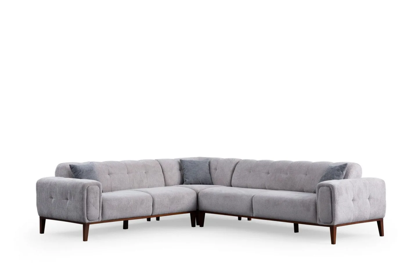 Adelphe 4-sits Soffa med Divan - Ljusgrå