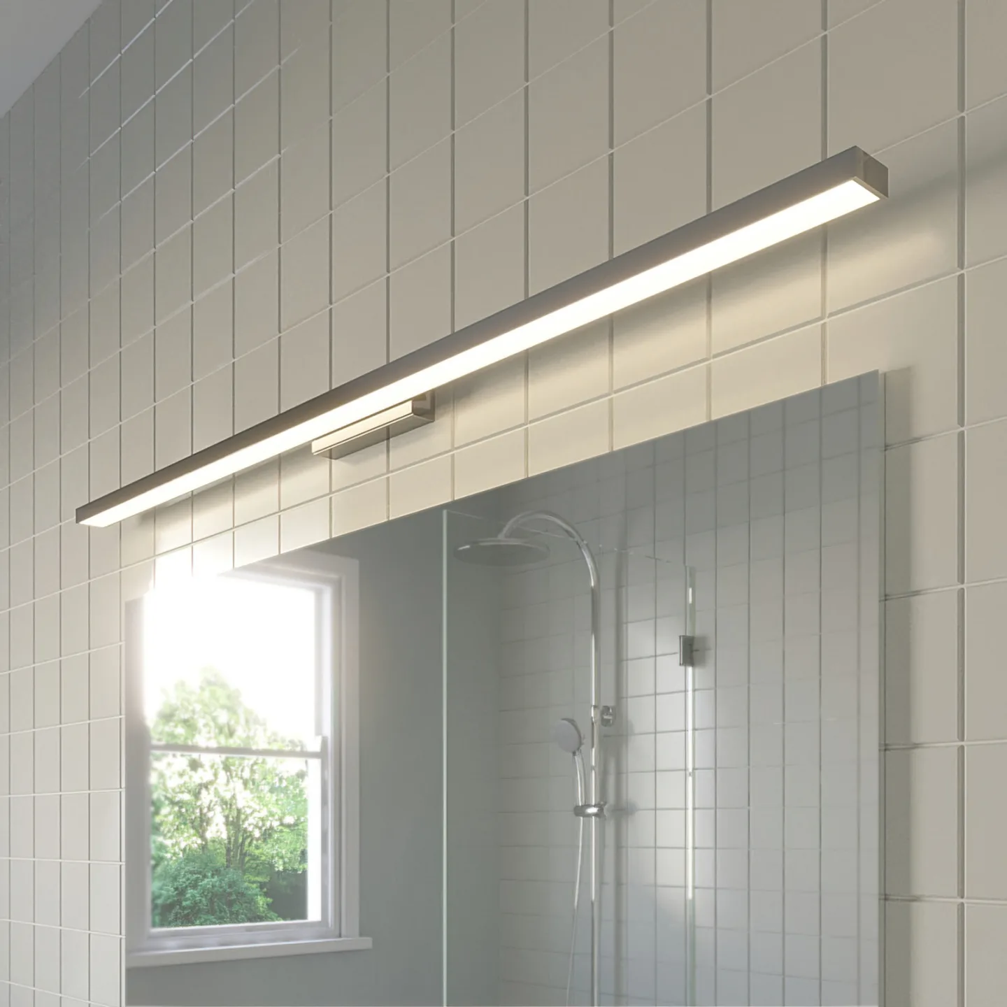 Alenia Wandleuchte L120 White/Chrome - Lindby - Badezimmer - Modern - Metall - Eckig