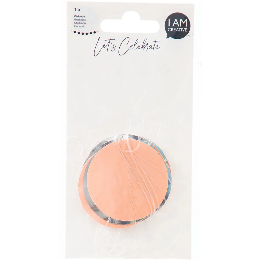 Girlande I am creative lachs/silber Karton B 9 cm
