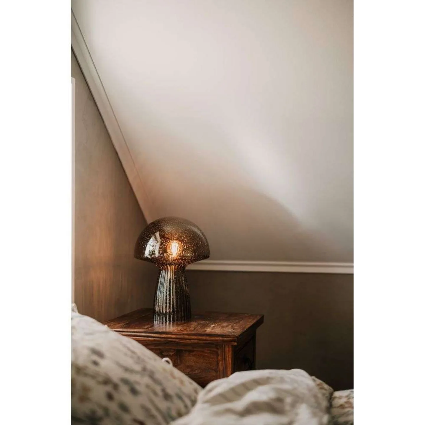 Fungo 22 bordlampe, brun, klar, 30 cm - Globen Lighting - Stue - Glass