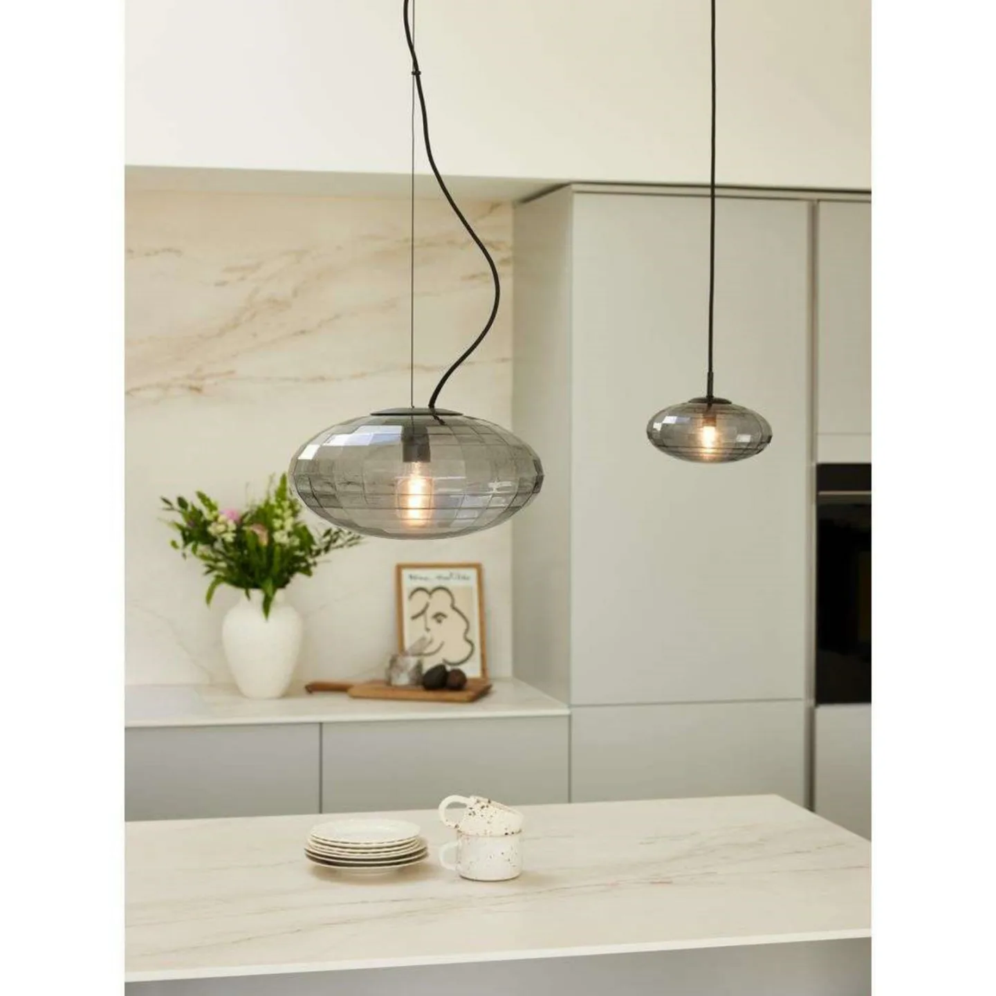 Mesh Pendelleuchte Ø20 Smoke - Halo Design - Esszimmer - Metall