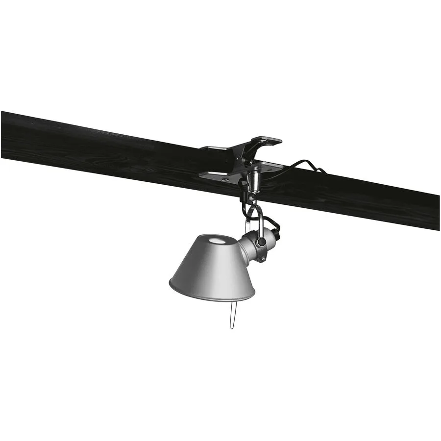 Designer-Wandlampe zum Klemmen Artemide Tolomeo Micro - Farbe: alufarbig - LED - Lichtfarbe: Extra warmweiss - Material: Aluminium/Stahl -