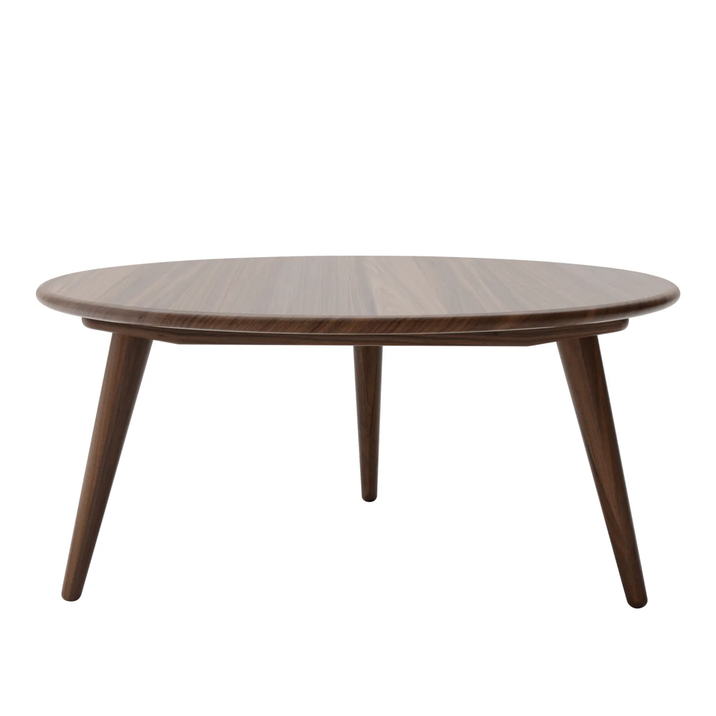 Carl Hansen - CH008, Oljad Valnöt, Ø 100 cm - Höjd 44 cm - Soffbord - Hans J. Wegner - Träfärgad - Trä