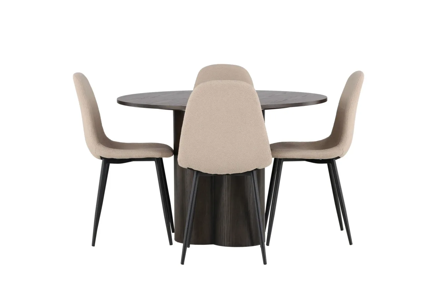 Olivia Matgrupp 110 cm Rund med 4 Polar stolar - Beige