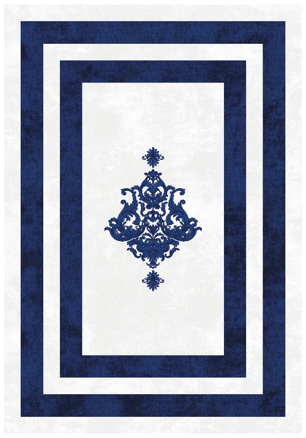 Wilton-teppe - Soros (blå/hvit) (Størrelse: 160 x 230 cm)