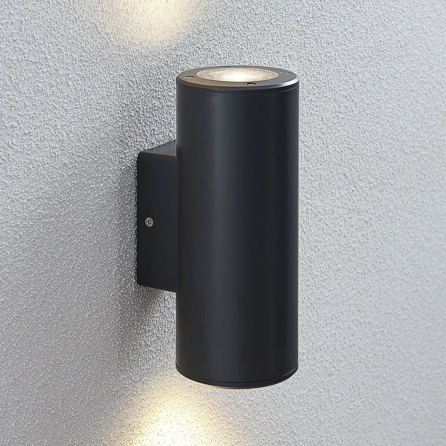 Nati Round Außenwandleuchte IP54 Dark Grey - Lindby - Terrasse - Modern - Kunststoff - Eckig